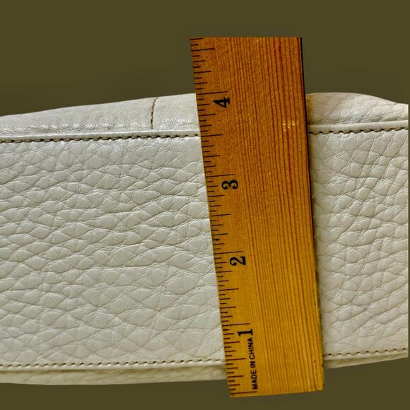 Coach White Pebbled Leather Baguette | Silver Hardware | Classic 1941 Design - Picture 11 of 13